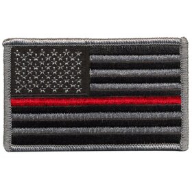 Hero's Pride U.S. Flag, Grey/Black, Red Stripe, 3-3/8 x 2“