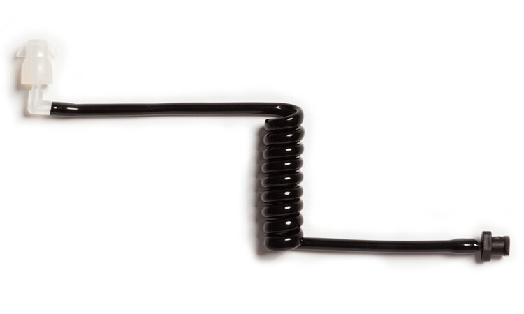 Ear Hugger Black Acoustic Tube with Mushroom Bud