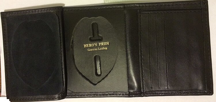 Hero's Pride Leather Trifold Badge/ID Wallet