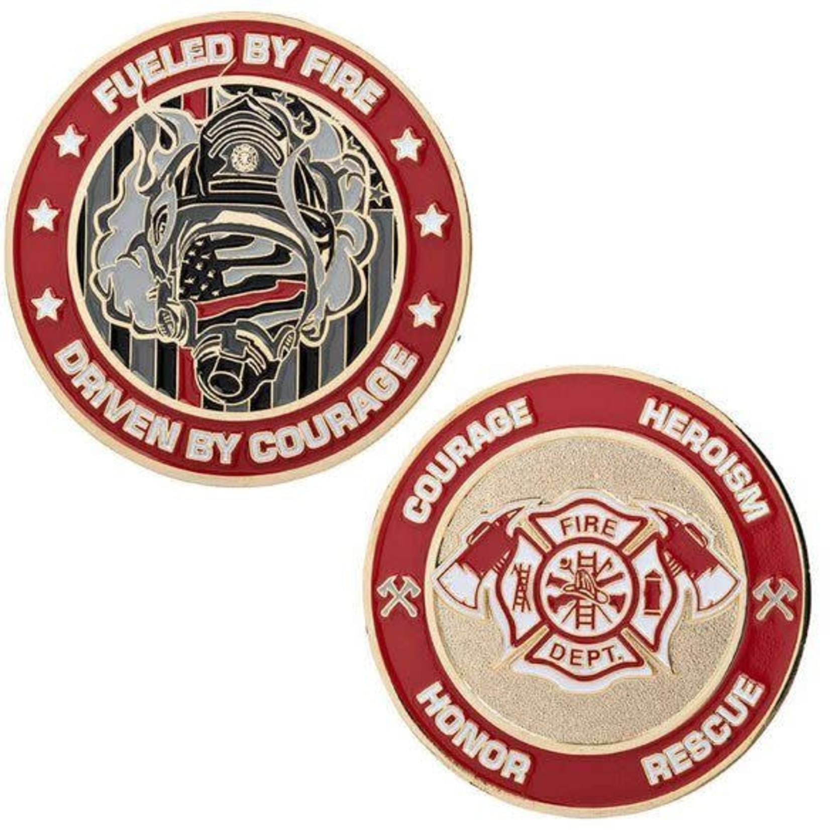 Thin Blue Line Challenge Coin - Fueled by Fire