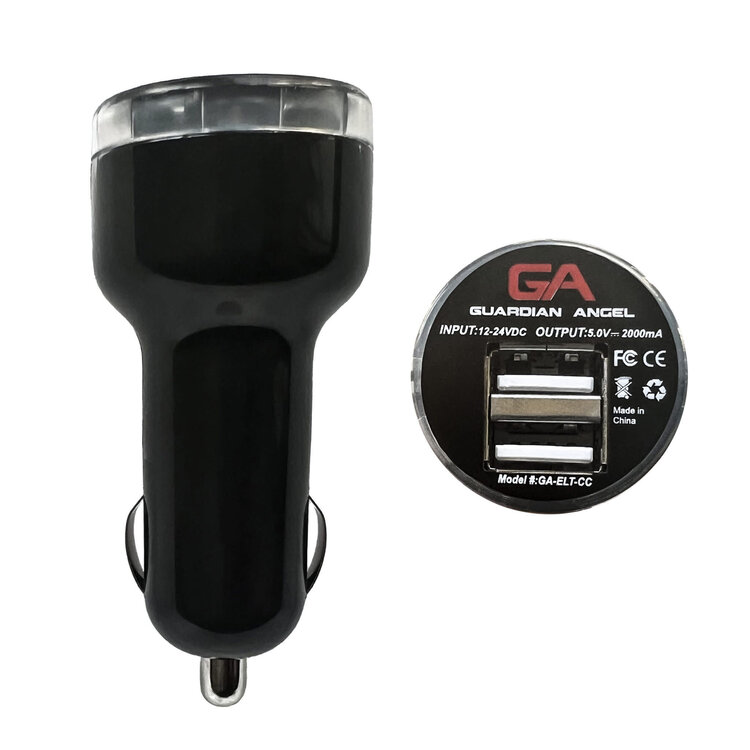 Guardian Angel Guardian Angel Dual Port Car Charger - Type-C Cable