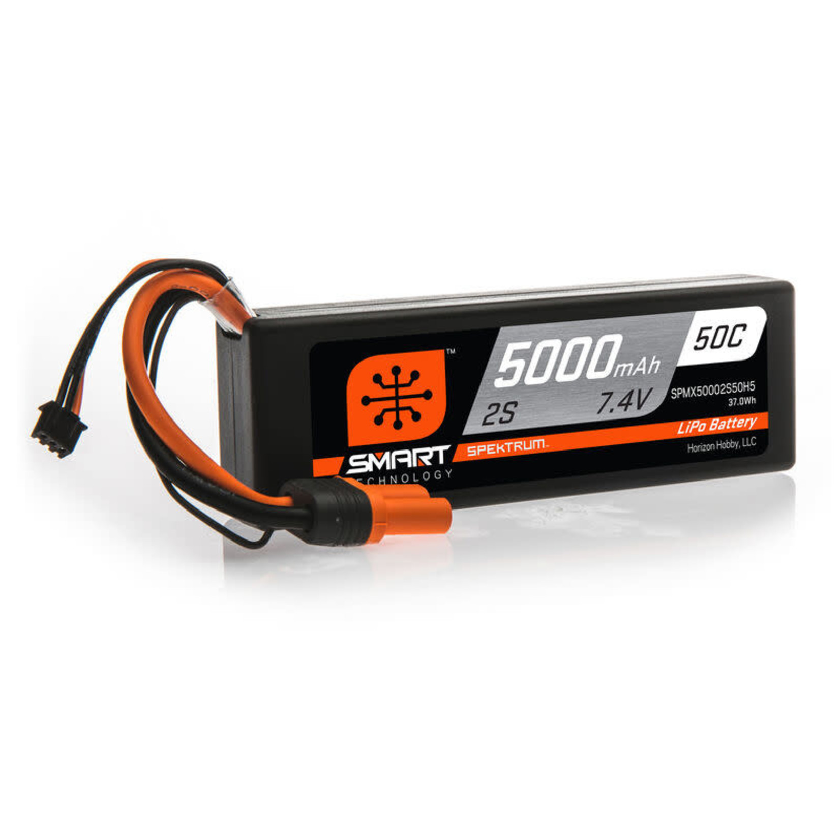 Spektrum #SPMX50002S50H5 Spektrum RC 2S Smart LiPo Hard Case 50C Battery Pack w/IC5 Connector (7.4V/5000mAh)