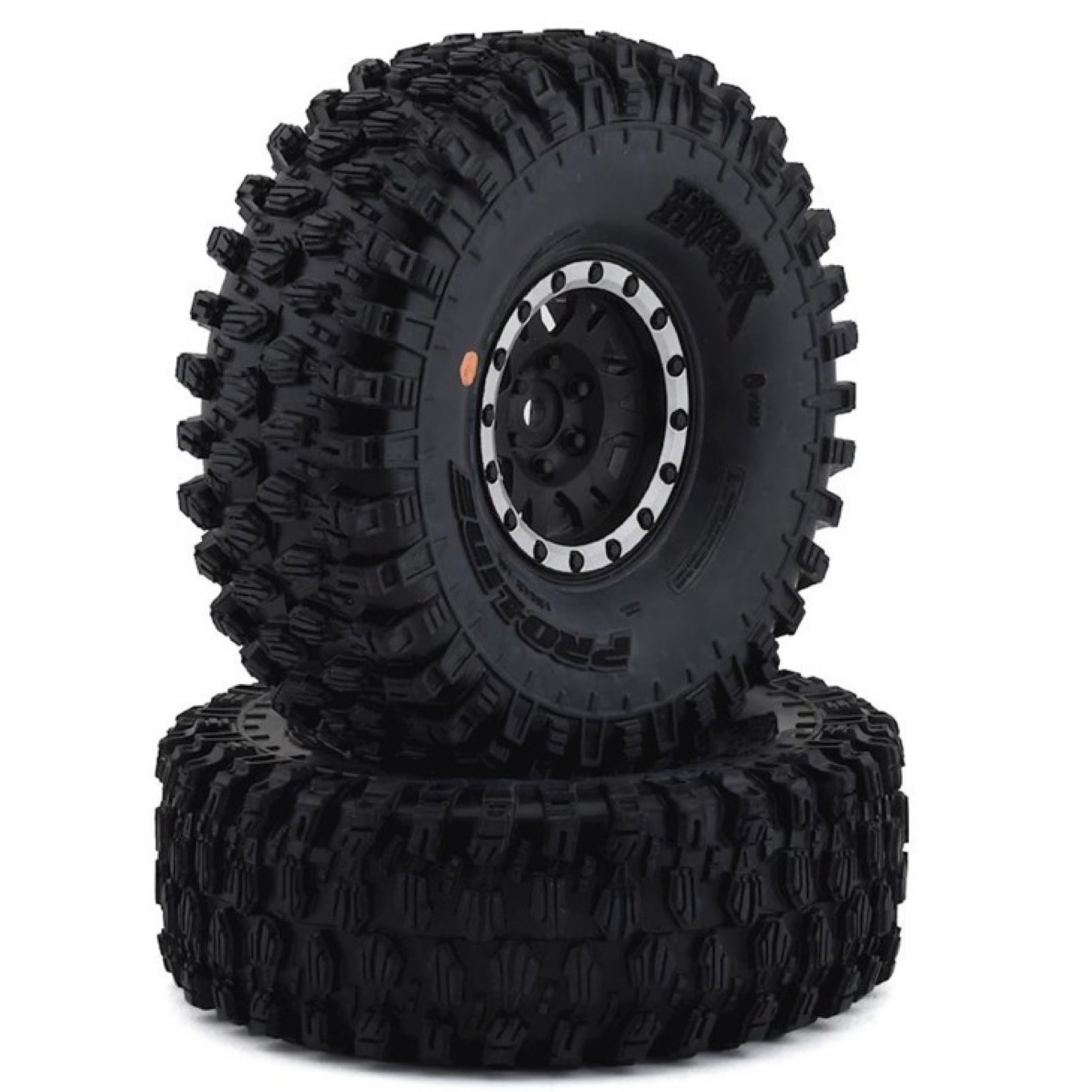Pro-Line #10128-13 Pro-Line Hyrax 1.9" Tires w/Impulse Wheels (Black/Silver) (2) (G8) w/12mm Hex