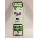 Evergreen Scale Models Evergreen 157 - .060" X .156" OPAQUE WHITE POLYSTYRENE STRIP