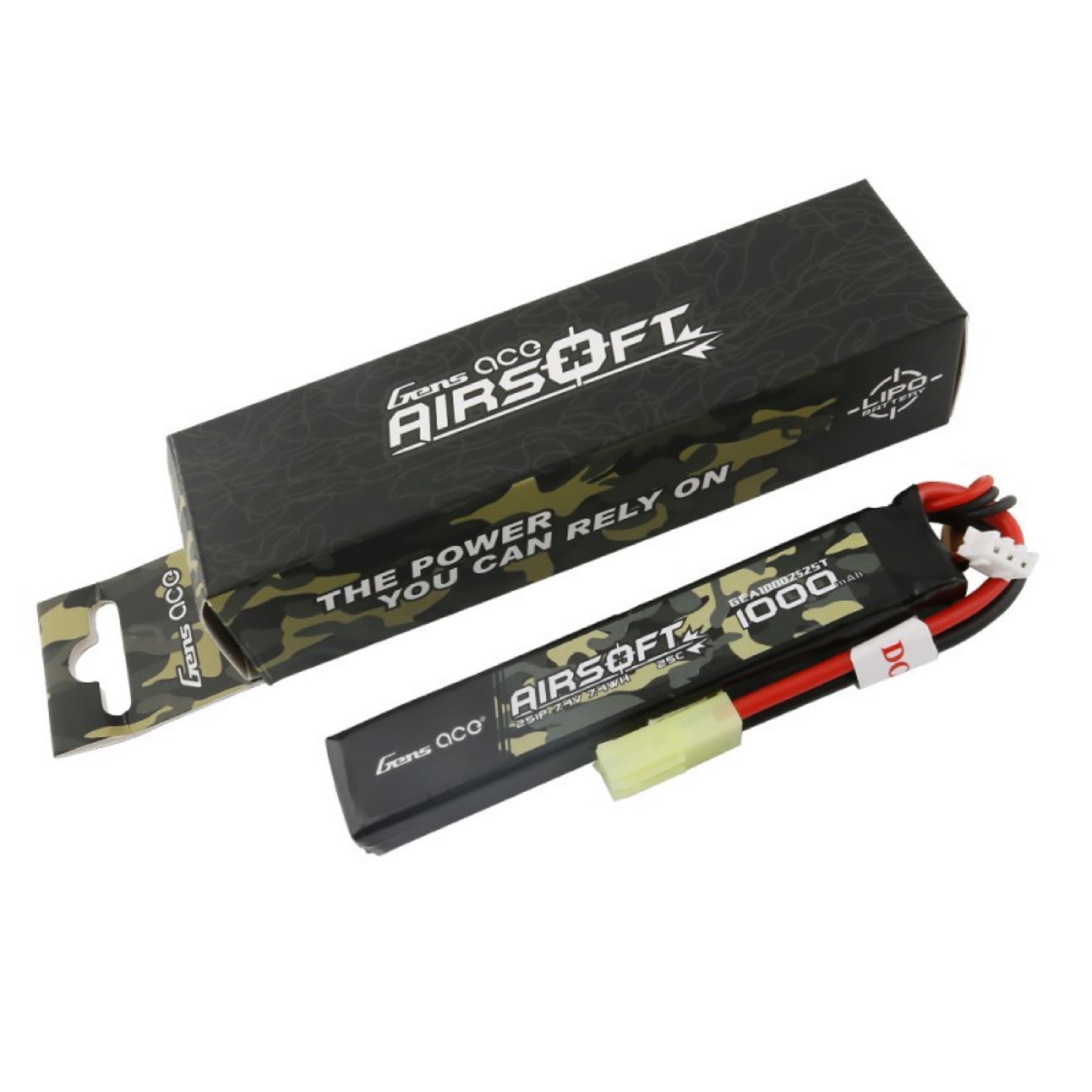 Gens Ace Gens Ace 2S 25C Airsoft Battery w/Tamiya Plug (7.4V/1000mAh) #GEA10002S25T
