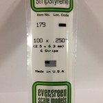 Evergreen Scale Models Evergreen 179 - .100" X .250" OPAQUE WHITE POLYSTYRENE STRIP