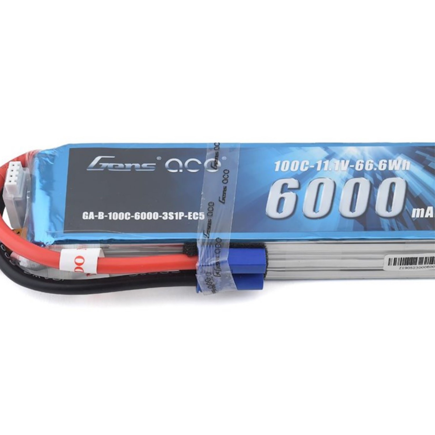 Gens Ace Gens Ace 6000mAh 11.1V 100C 3S1P LiPo Battery Pack w/ EC5 Plug #GEA60003S10E5