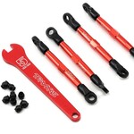 Traxxas #7038X Traxxas Aluminum Toe Links (Red) (4) (Front/Rear)