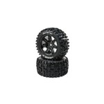 Duratrax Duratrax Lockup X Belted Mounted Tires, 24mm Black (2) (DTXC5501)