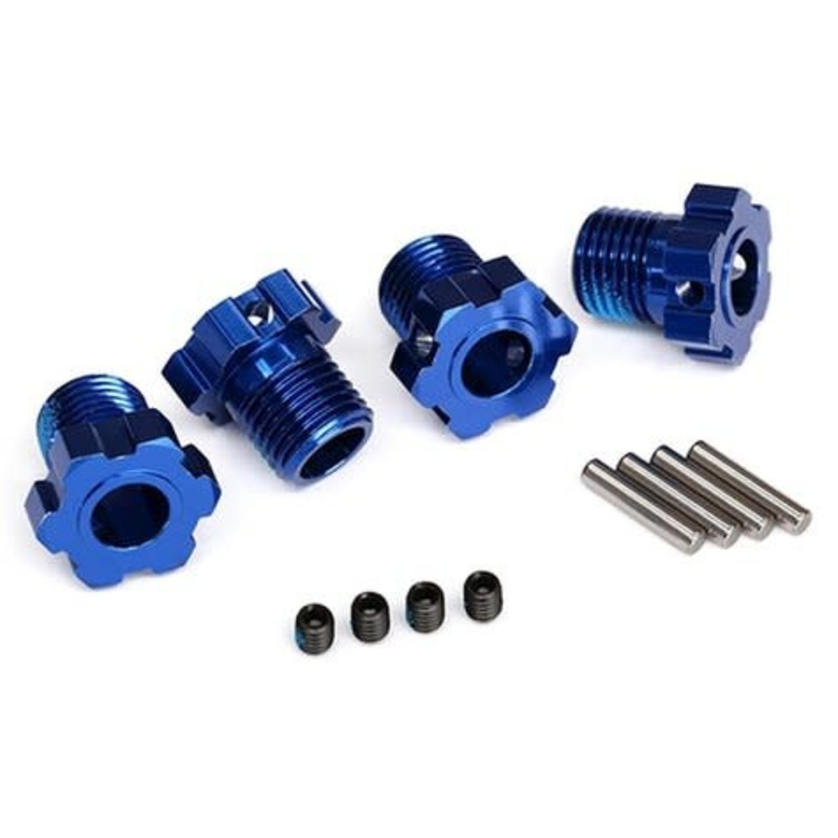 Traxxas #8654 Traxxas 17mm Splined Wheel Hub Hex (Blue) (4)