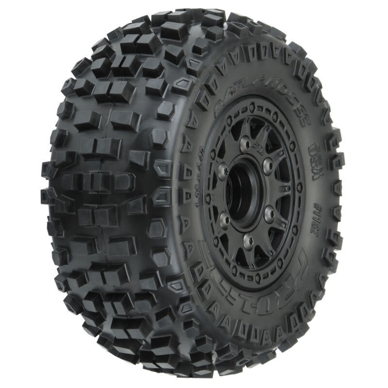 Pro-Line Pro-Line Badlands SC 2.2/3.0 Tires w/Raid Wheels (Black) (2) (M2) w/12mm Removable Hex #1182-10