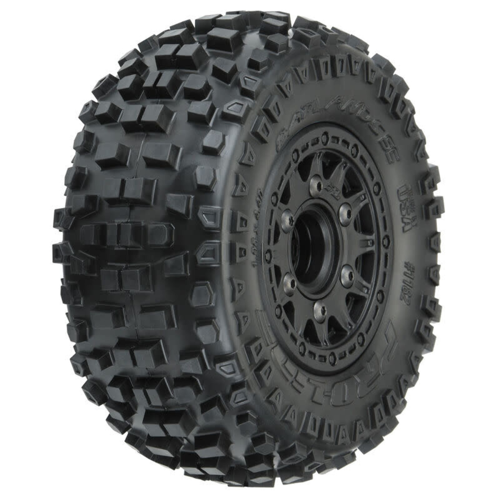 Pro-Line #PRO118210 Pro-Line Badlands SC 2.2/3.0 Tires w/Raid Wheels (Black) (2) (M2) w/12mm Removable Hex