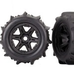 Traxxas #8674 Traxxas Paddle Tires 3.8" Pre-Mounted w/Monster Truck Wheels (Black) (Standard)