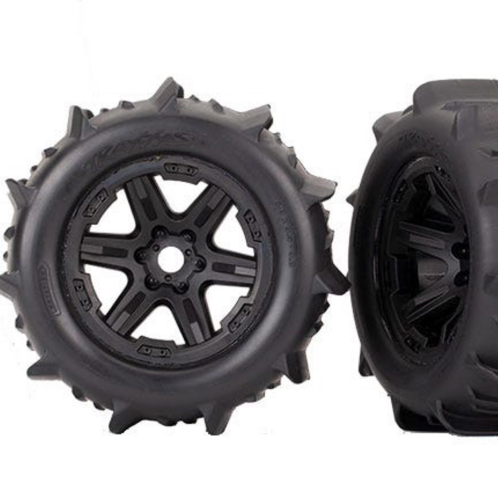 Traxxas Traxxas Paddle Tires 3.8" Pre-Mounted w/Monster Truck Wheels (Black) (Standard) #8674