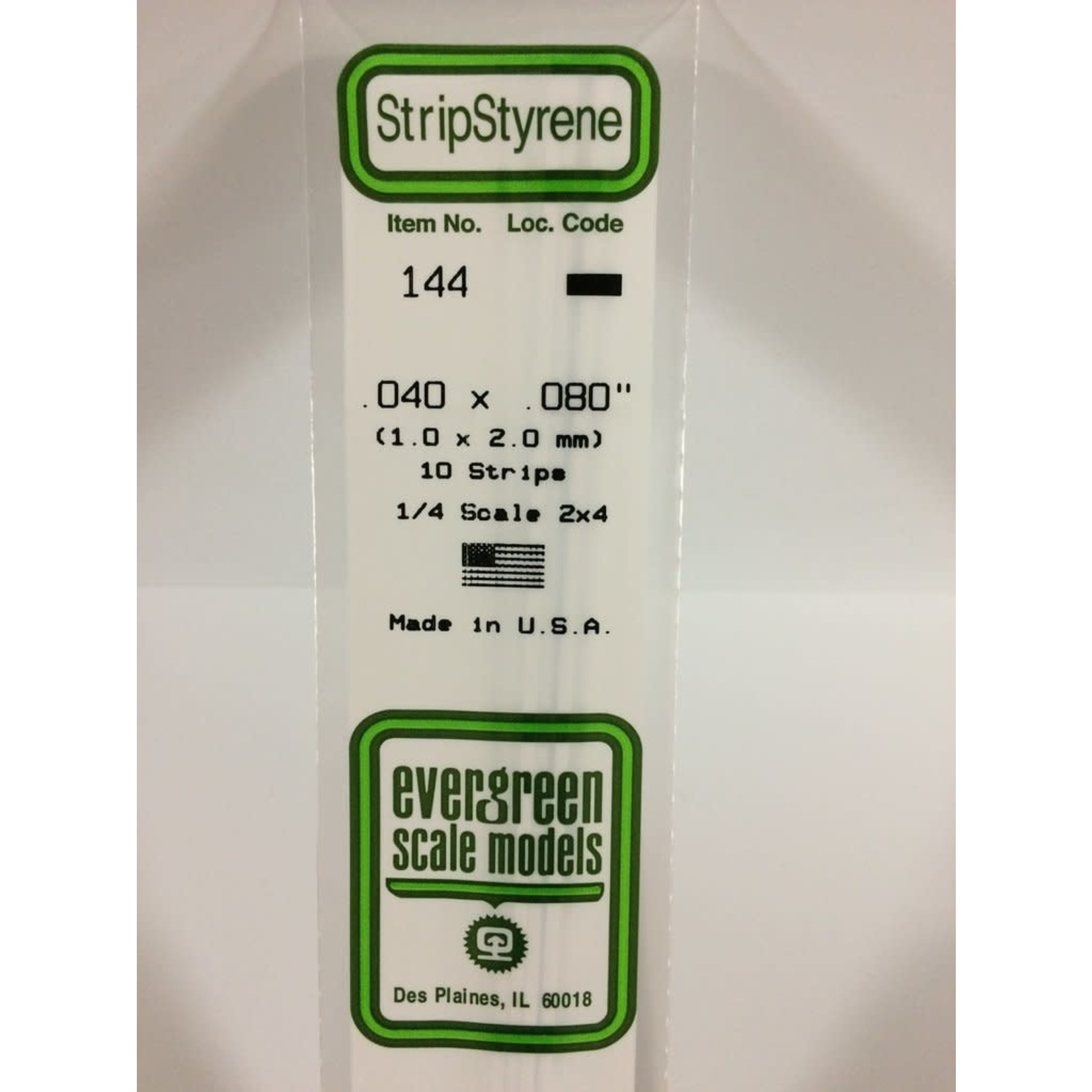 Evergreen Scale Models Evergreen 144 - .040" X .080" OPAQUE WHITE POLYSTYRENE STRIP