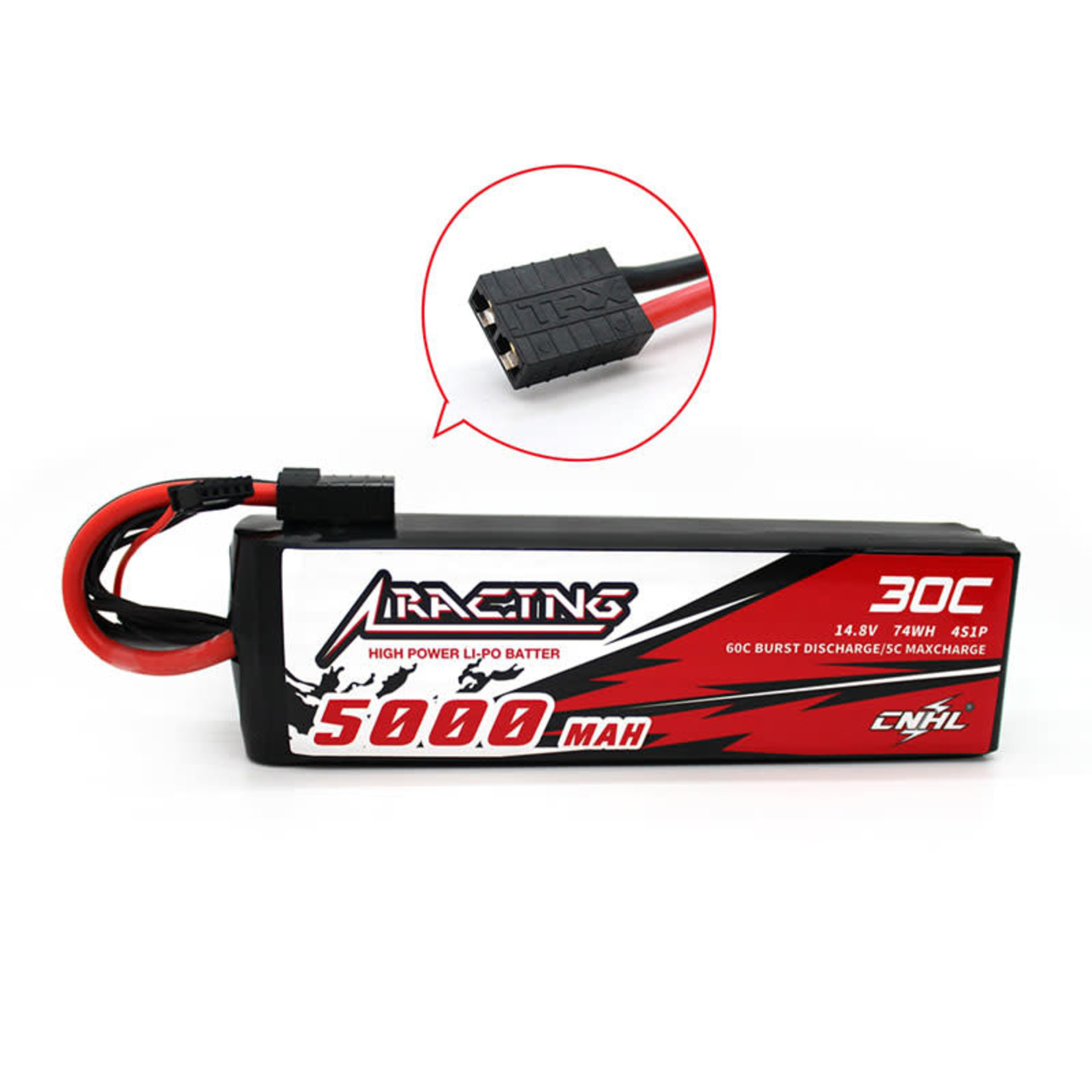 CNHL Racing #TR500304  CNHL Racing Series 5000mAh 14.8V 30C 4S LiPo Battery w/TRX Plug