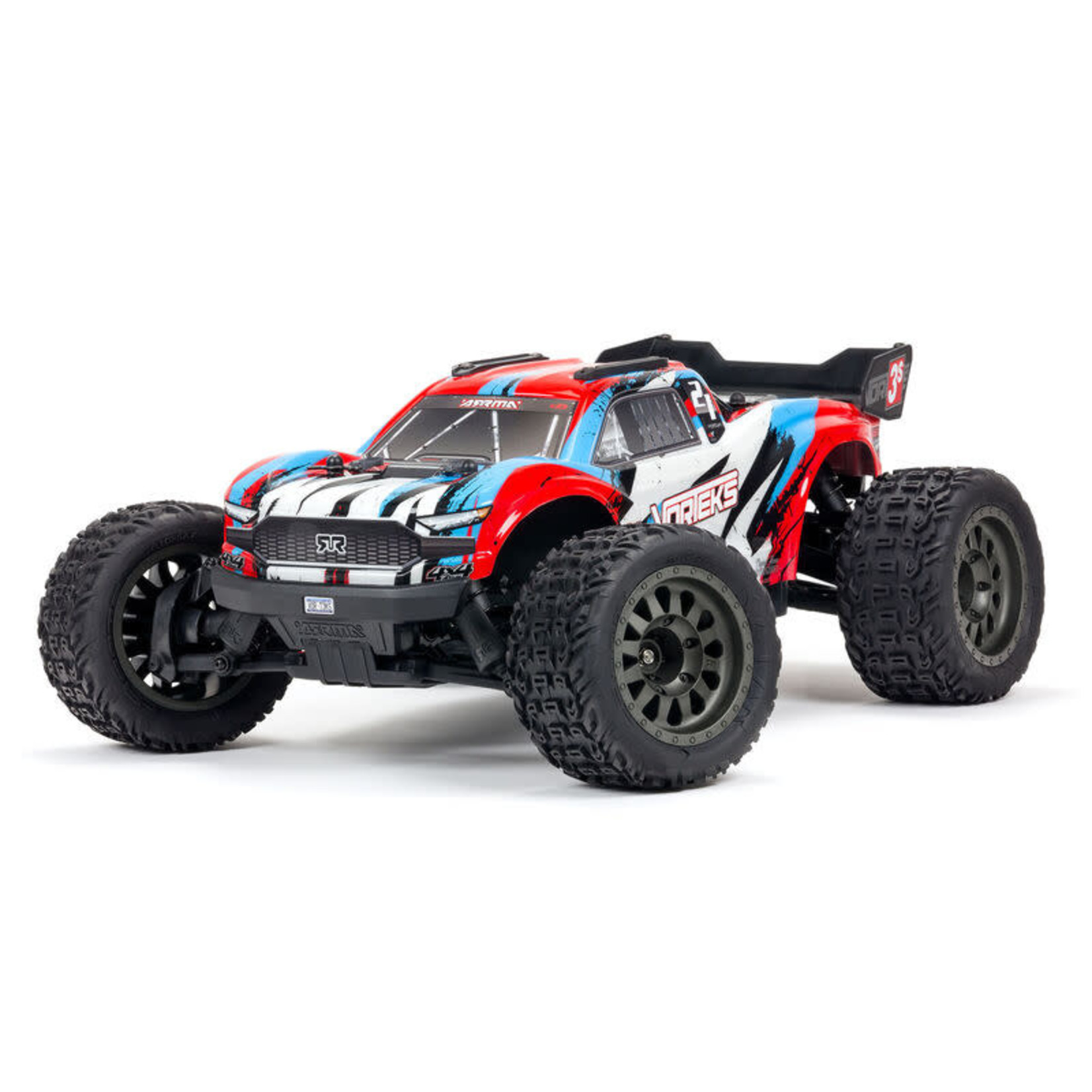 ARRMA #ARA4305V3T1 Arrma Vorteks 4X4 3S BLX 1/10 RTR Brushless Stadium Truck (Red) w/2.4GHz Radio