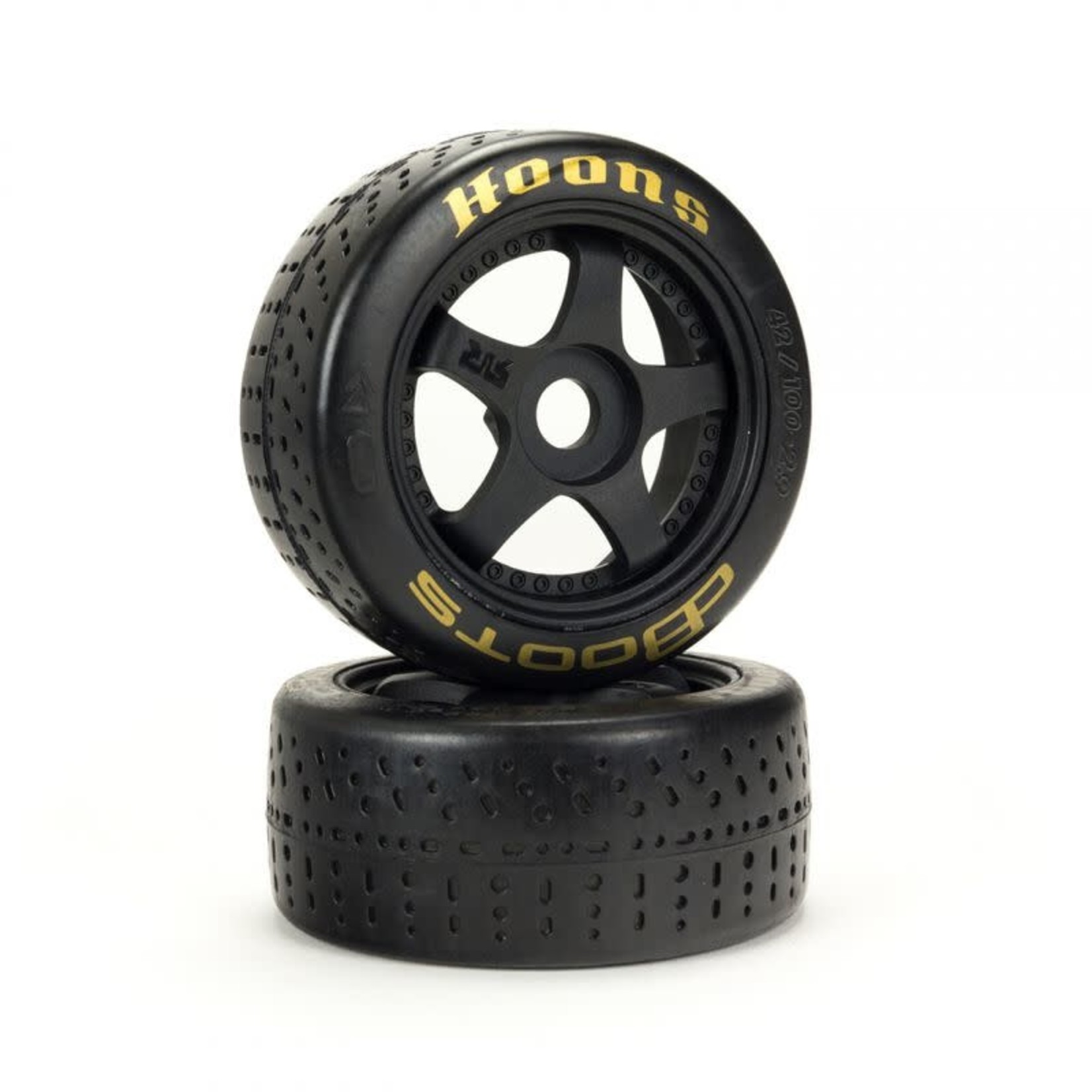 ARRMA #ARA550071  Arrma DBoots Hoons 42/100 2.9" Belted 5-Spoke Pre-Mounted Tires (2) (Gold)