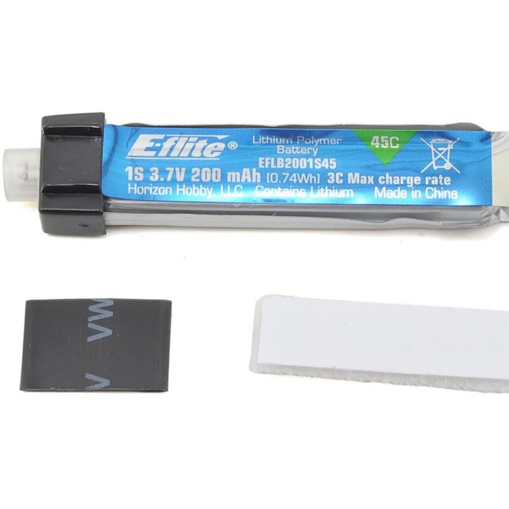 E-flite #EFLB2001S45 E-flite 1S LiPo Battery 45C (3.7V/200mAh)