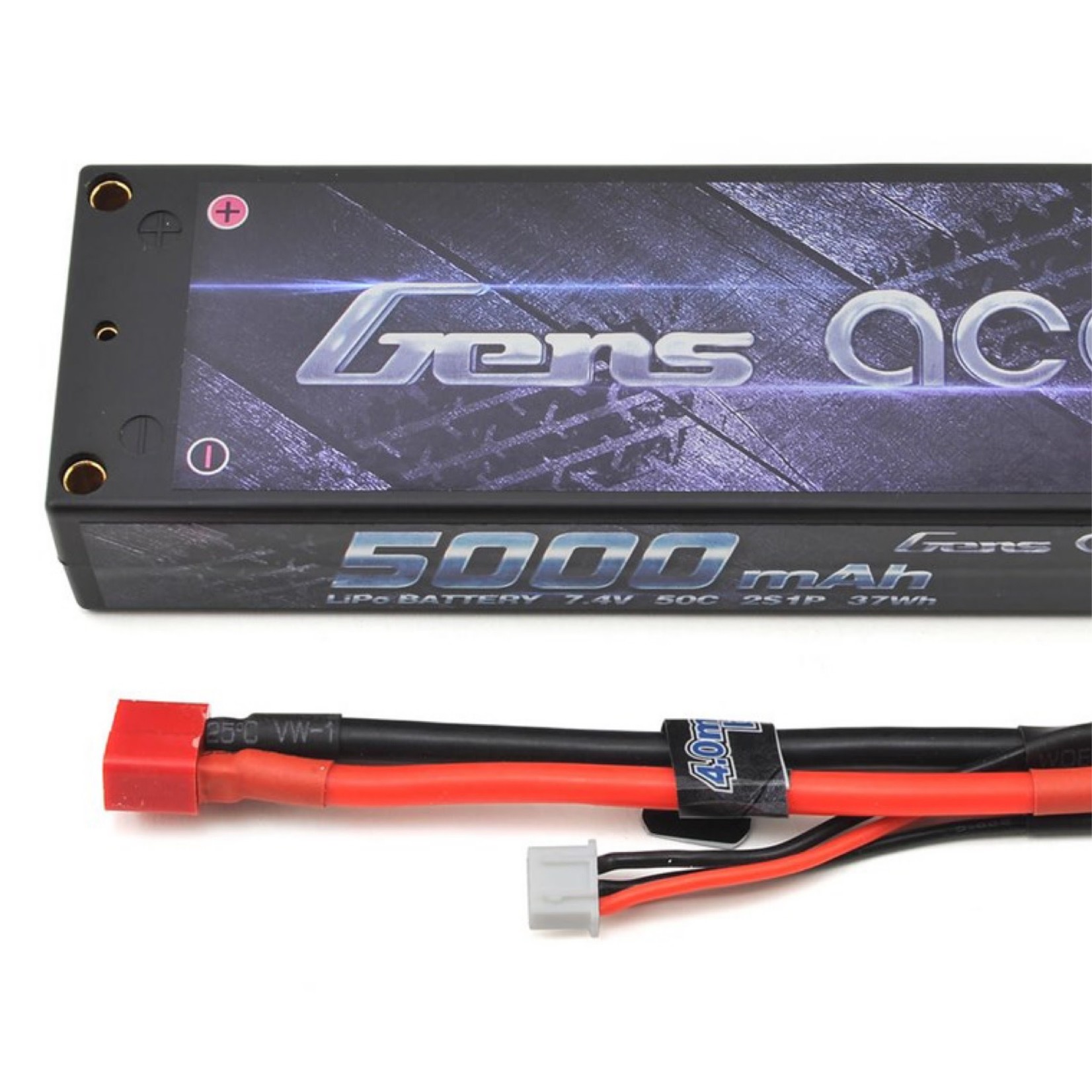Gens Ace #GEA50002S50D Gens Ace 2s LiPo Battery Pack 50C w/4mm Bullet (7.4V/5000mAh)