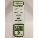 Evergreen Evergreen 147 - .040" X .156" OPAQUE WHITE POLYSTYRENE STRIP