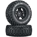 Duratrax #DTXC3861  DuraTrax Six-Pack Pre-Mounted Short Course Front/Rear Tires (Black) (2)