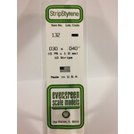 Evergreen Scale Models Evergreen 132 - .030" X .040" OPAQUE WHITE POLYSTYRENE STRIP