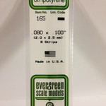 Evergreen Scale Models Evergreen 165 - .080" X .100" OPAQUE WHITE POLYSTYRENE STRIP