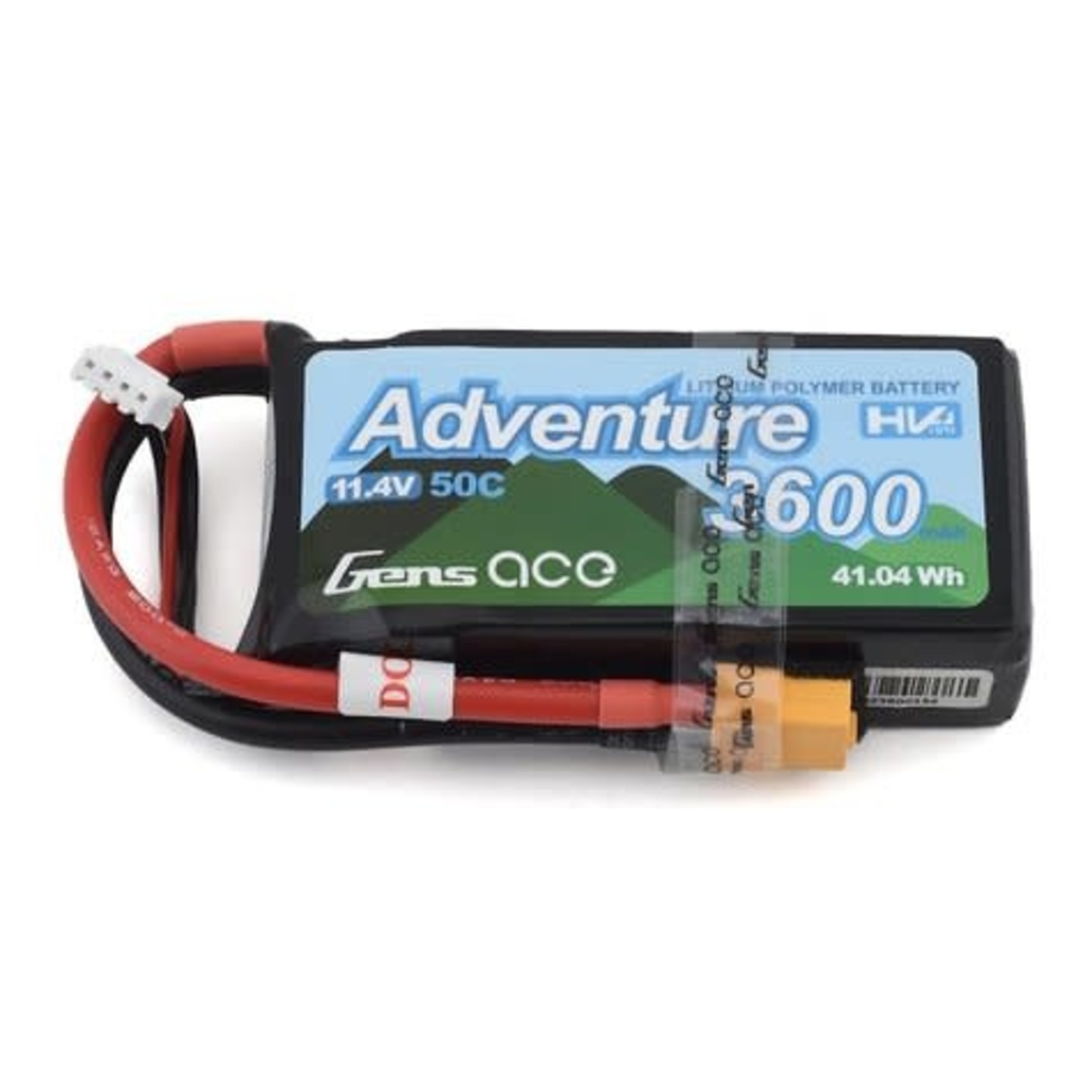 Gens Ace Gens Ace Adventure 3S 50C LiHV Battery Pack (11.4V/3600mAh) w/XT-60 Connector #GEA36003S50X6