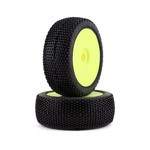 GRP #GBY11B  GRP Plus Pre-Mounted 1/8 Buggy Tires (2) (Yellow) (Medium)