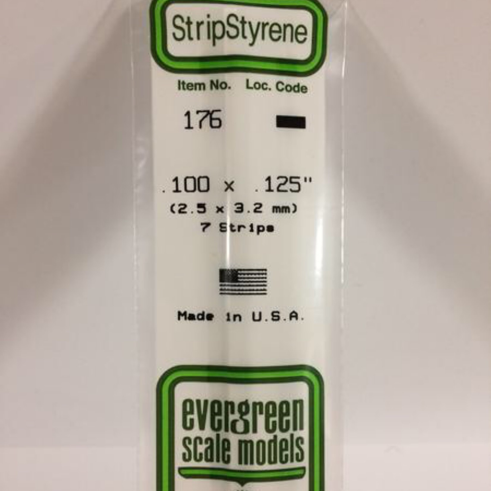 Evergreen Scale Models Evergreen 176 - .100" X .125" OPAQUE WHITE POLYSTYRENE STRIPs (7)