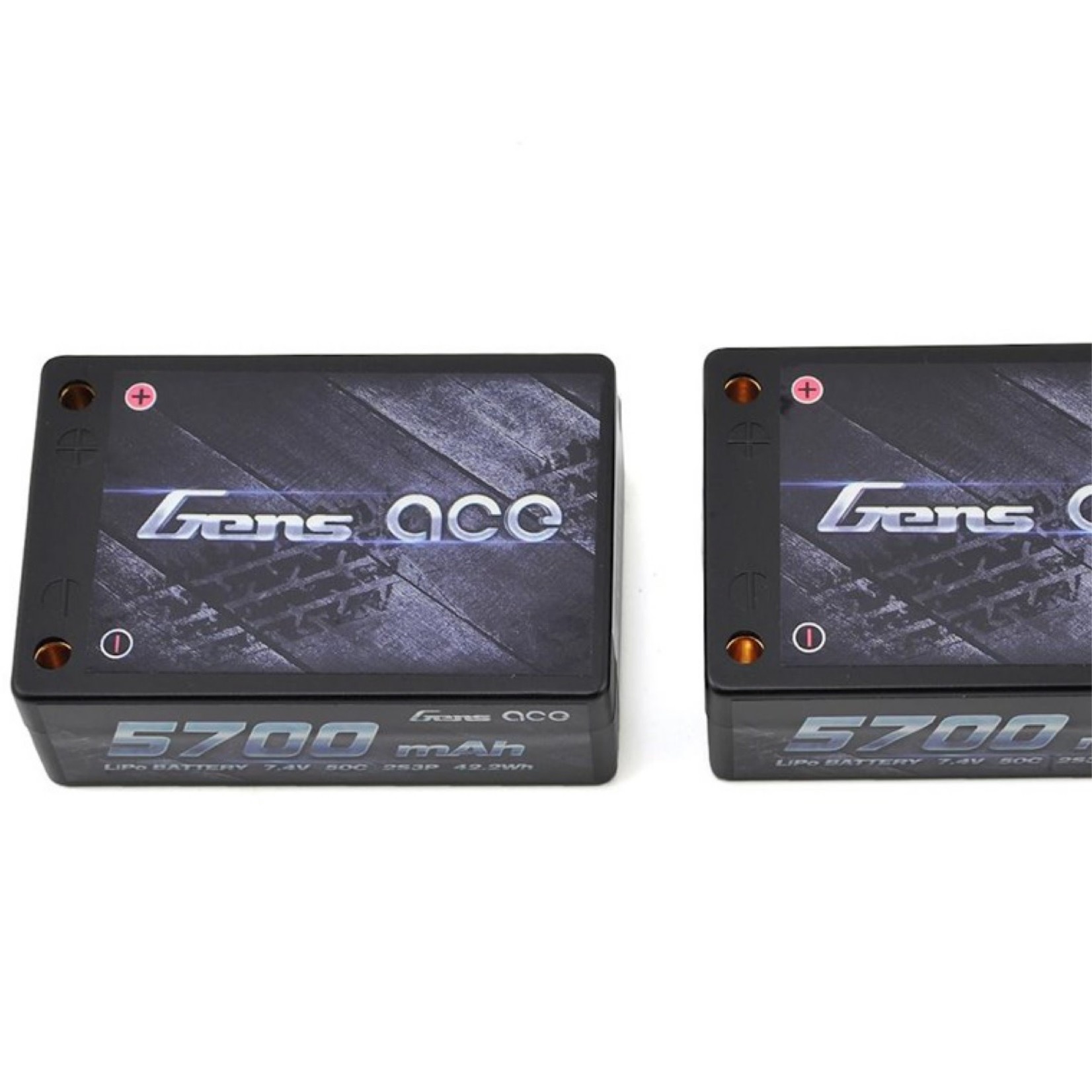 Gens Ace Gens Ace 2s Saddle Pack LiPo Battery 50C (7.4V/5700mAh) w/4mm Bullet & Wire Harness #GEA57002S50D4