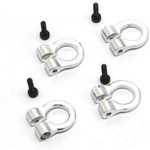 Hot Racing #ACC80808 Hot Racing 1/10 Scale Aluminum Silver Tow Shackle D-Rings (4)
