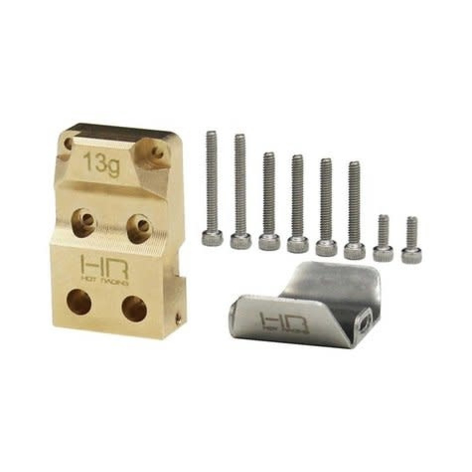 Hot Racing #SXTF12CP Hot Racing Axial SCX24 Brass Differential Cover w/Stainless Axle Skid Plate