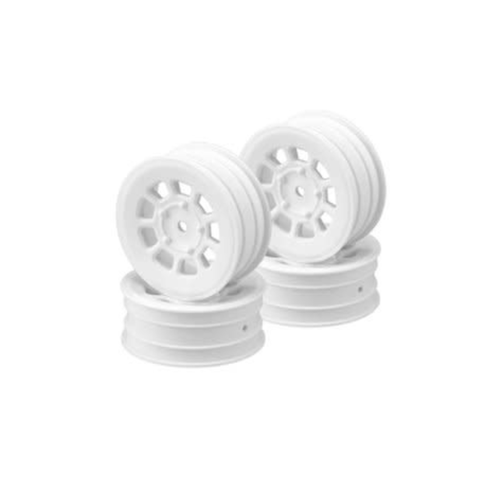 JConcepts #3397W JConcepts 9 Shot 2.2 Dirt Oval Front Wheels (White) (4) (B6.1/XB2/RB7/YZ2) w/12mm Hex