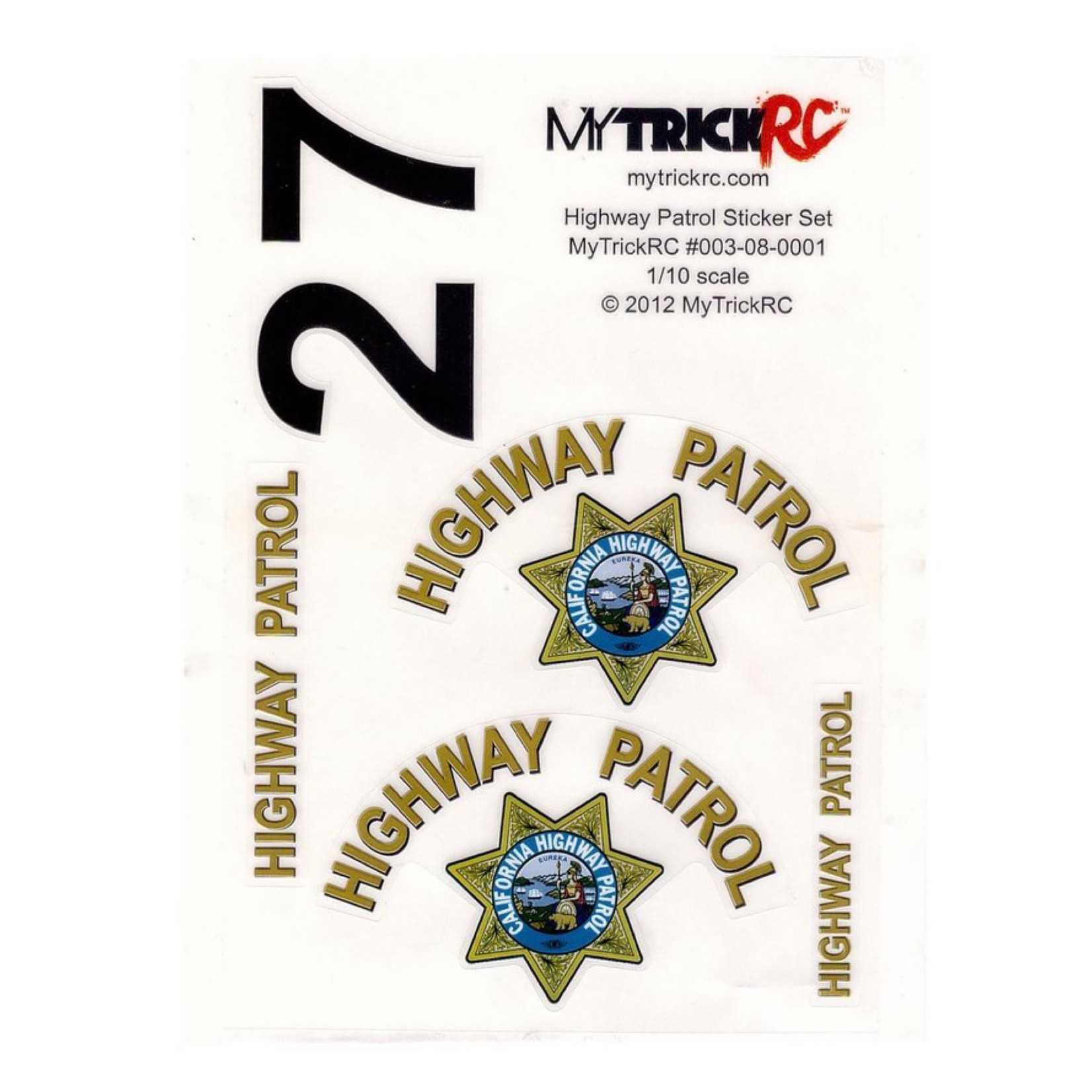 MyTrickRC MyTrickRC - CHP Decal Set - Realistic 1:10 Scale Decal Set. California #MYK-ST1
