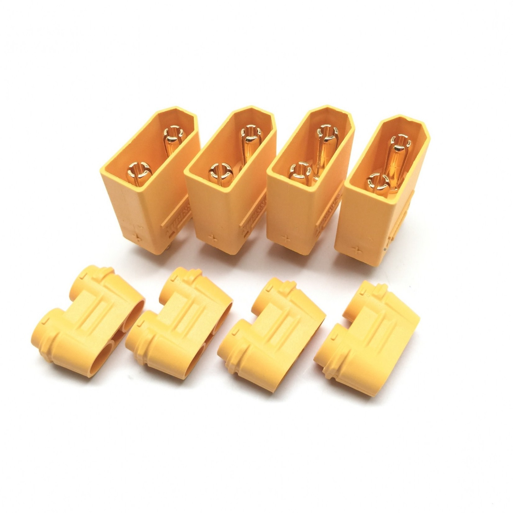 Maclan Maclan XT90 Connectors (4 Male) (Yellow) # MCL4113