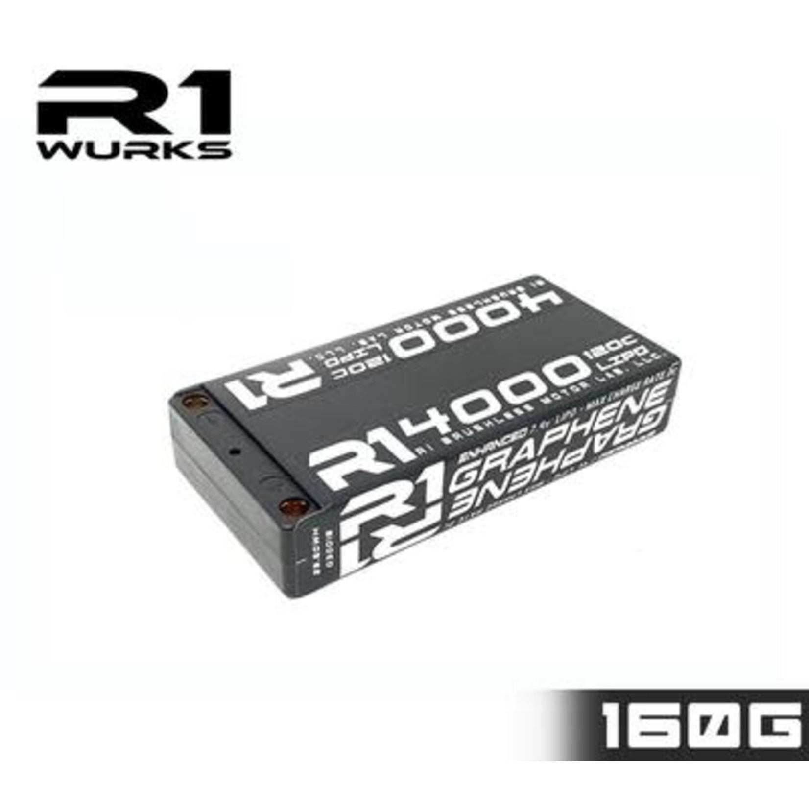 R1 Wurks R1 Wurks 4000mAh 120C 7.4V 2S LiPo Enhanced Graphene Shorty Battery #030018-2