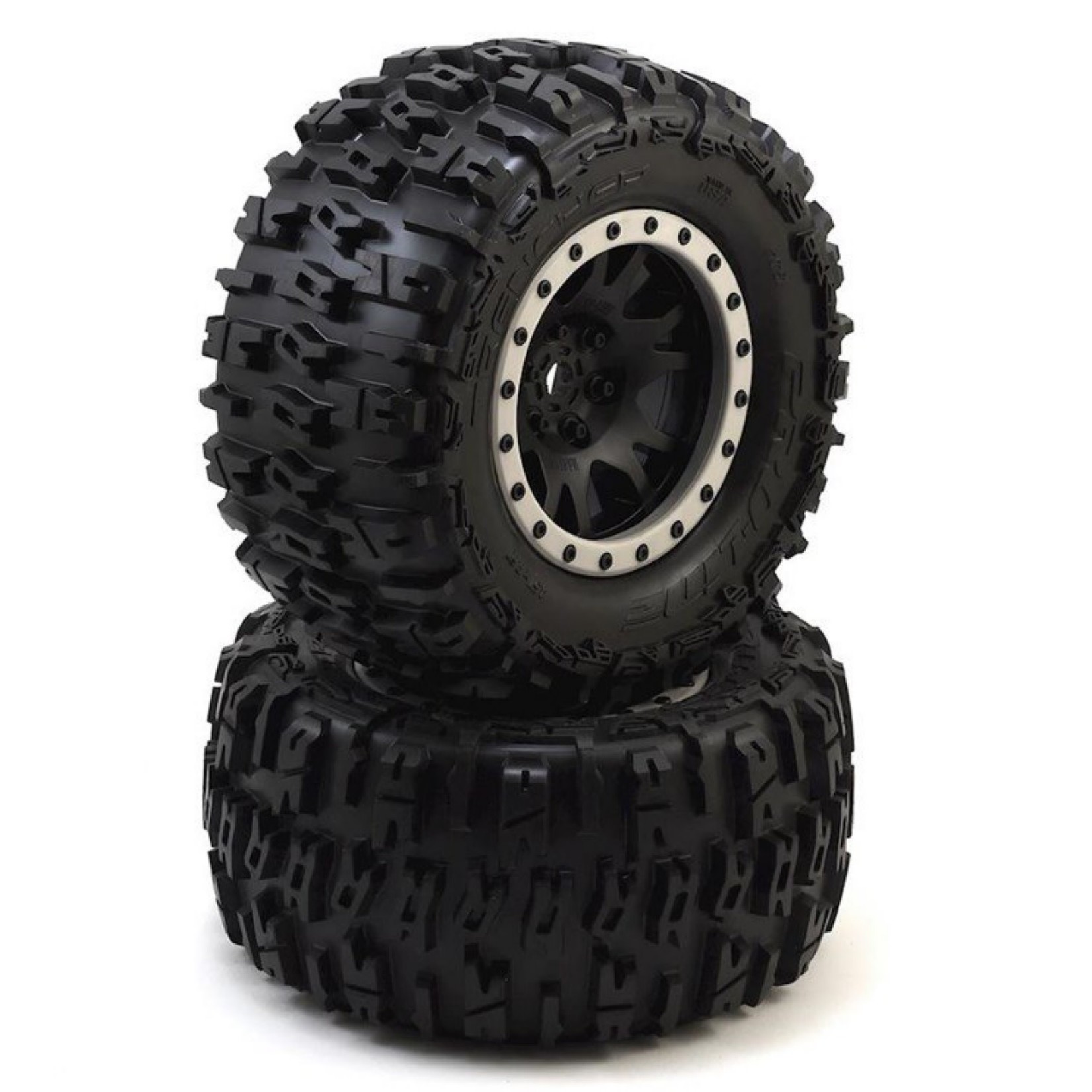 Pro-Line #1015113  Pro-Line X-Maxx Trencher Pro-Loc Pre-Mounted All Terrain Tires (MX43) w/Impulse Pro-Loc Wheels (Black) (2) #1015113