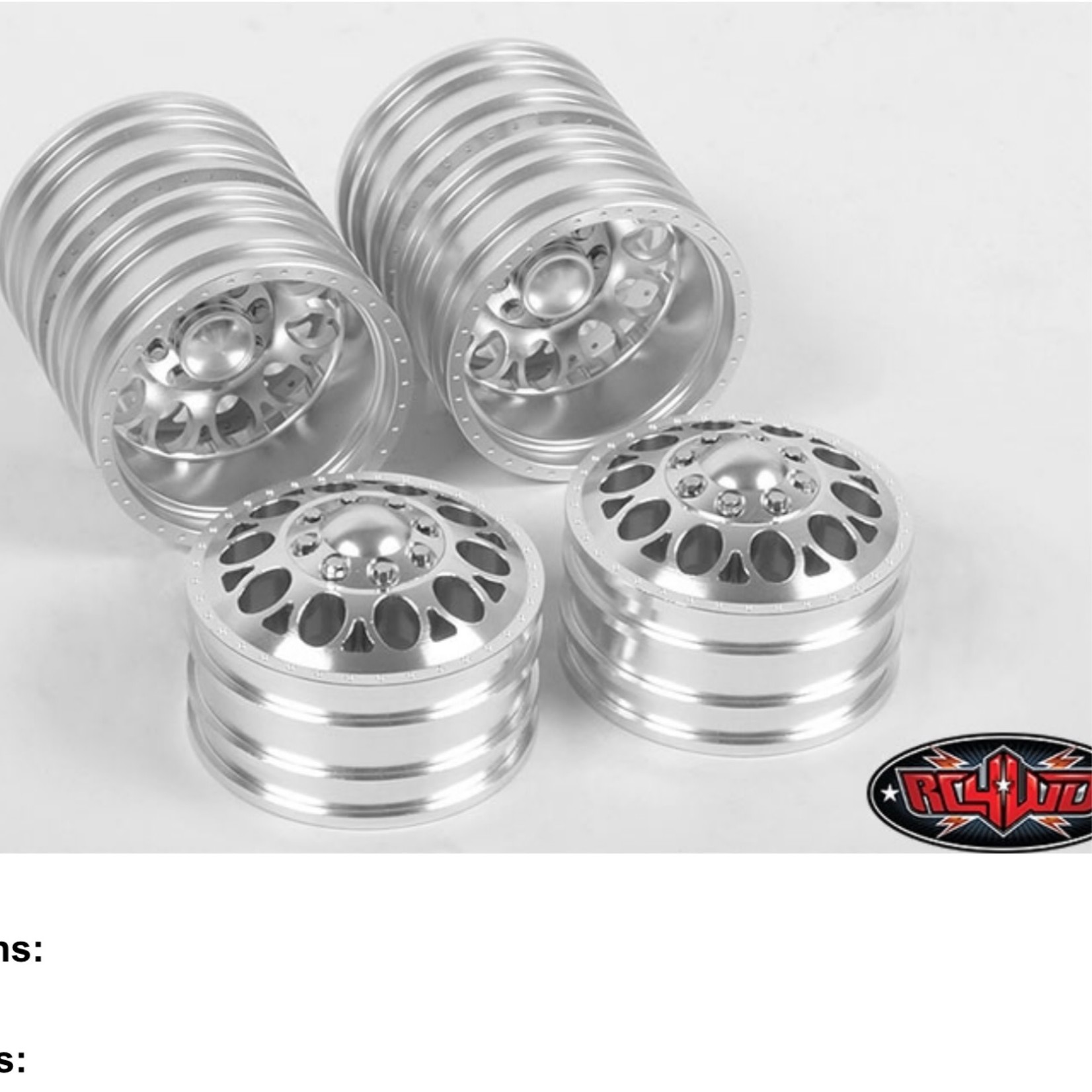 RC4WD RC4WD DOUBLE TROUBLE "3" ALUMINUM DUALLY 1.9" WHEELS  #Z-W0194
