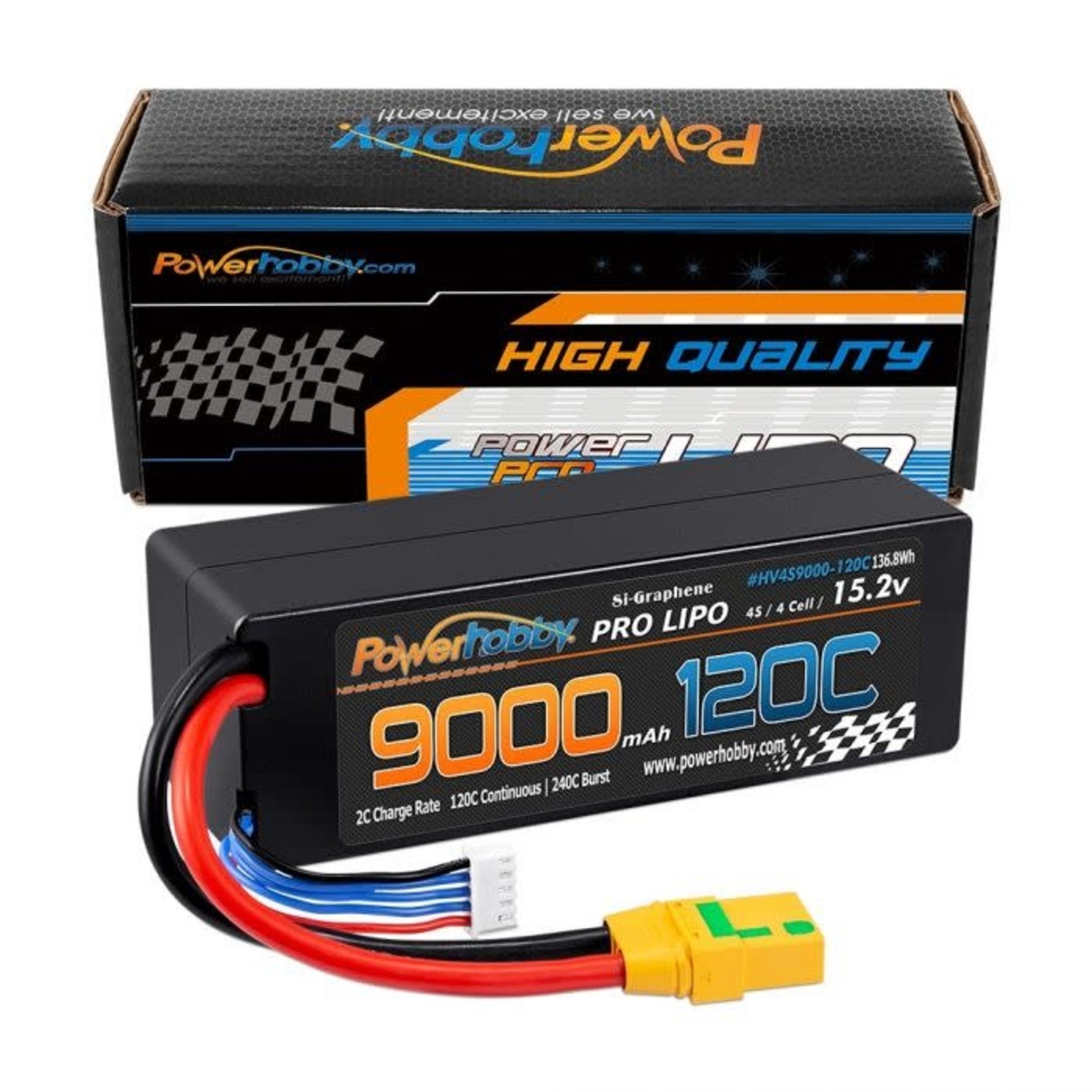 Power Hobby Summer Sale #PHHV4S9000MAH120CXT90 Power Hobby 4S 15.2V 9000mAh 120c Graphene Lipo Battery w/XT90 Plug