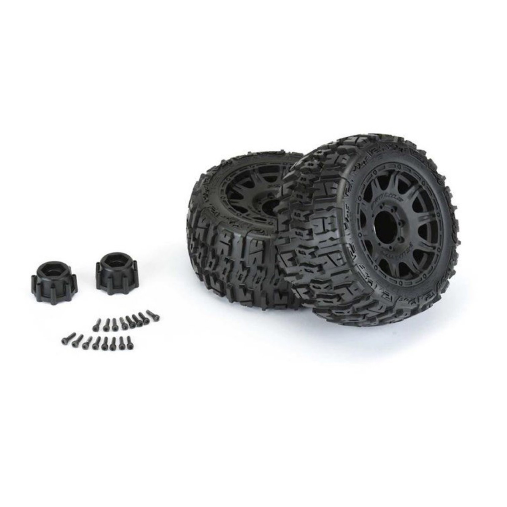 Pro-Line #PRO1017510  Pro-Line Trencher LP 3.8" Pre-Mounted Truck Tires (2) (Black) (M2) w/Raid 8x32 Removable Hex Wheels