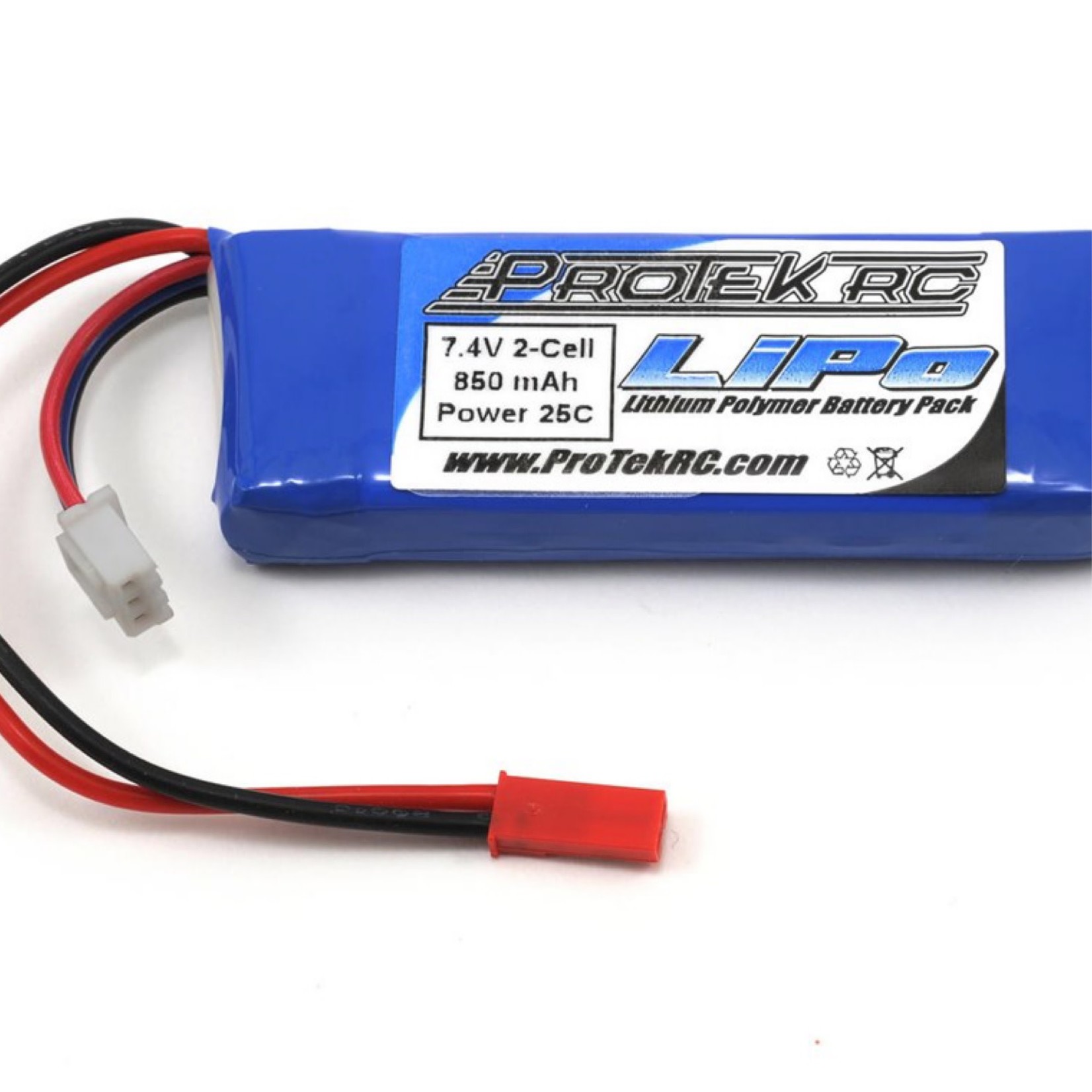 ProTek RC ProTek RC 2S "Supreme Power" LiPo 25C Battery (7.4V/850mAh) w/JST Connector #PTK-5178