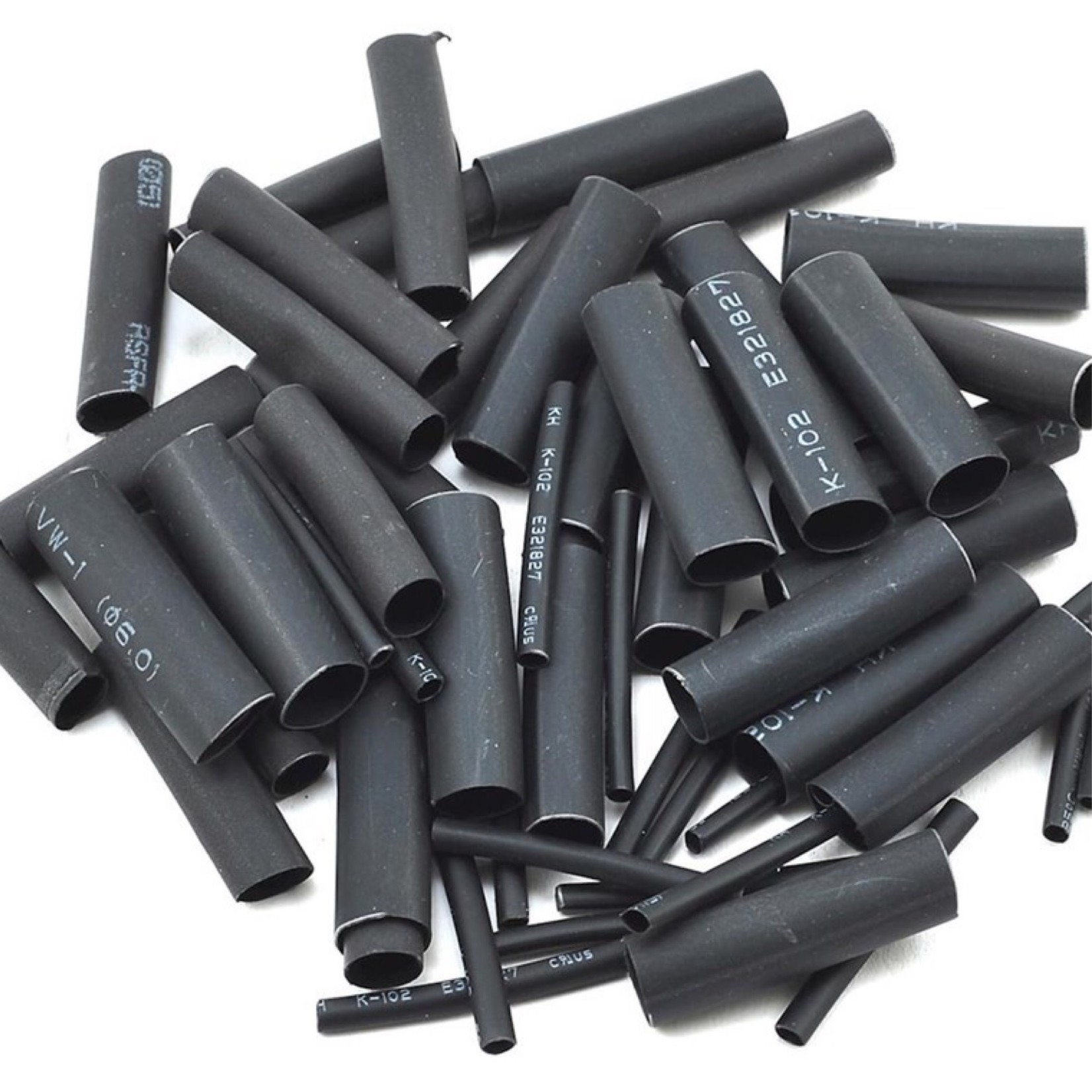 ProTek RC #PTK-5453 ProTek RC 1.5, 5, 6 & 8mm Shrink Tubing Assortment Pack (Black) (20) (1" Length)