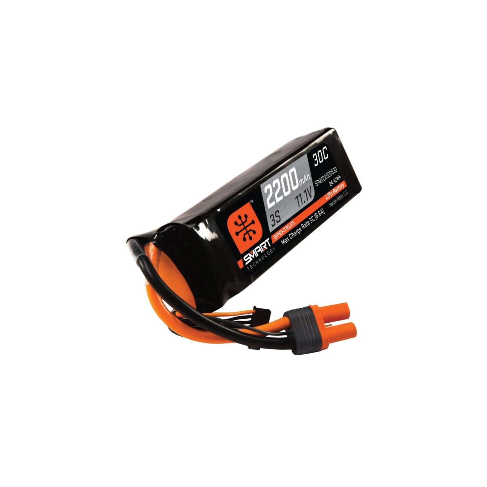 Spektrum #SPMX22003S30 Spektrum RC 3S Smart LiPo 30C Battery Pack w/IC3 Connector (11.1V/2200mAh)