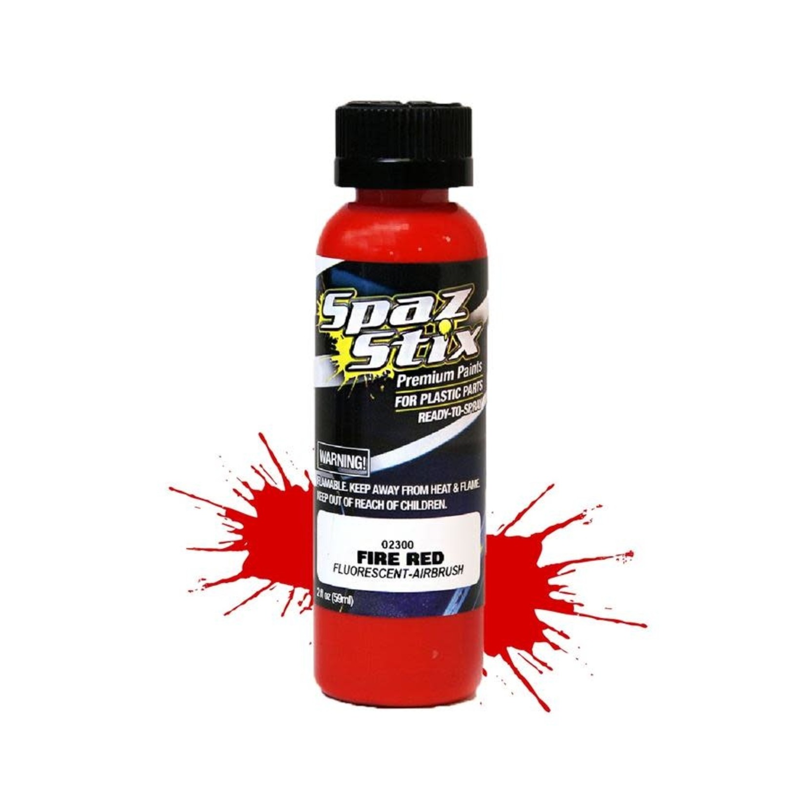 Spaz Stix #02300 Spaz Stix "Fire Red" Fluorescent Paint (2oz)