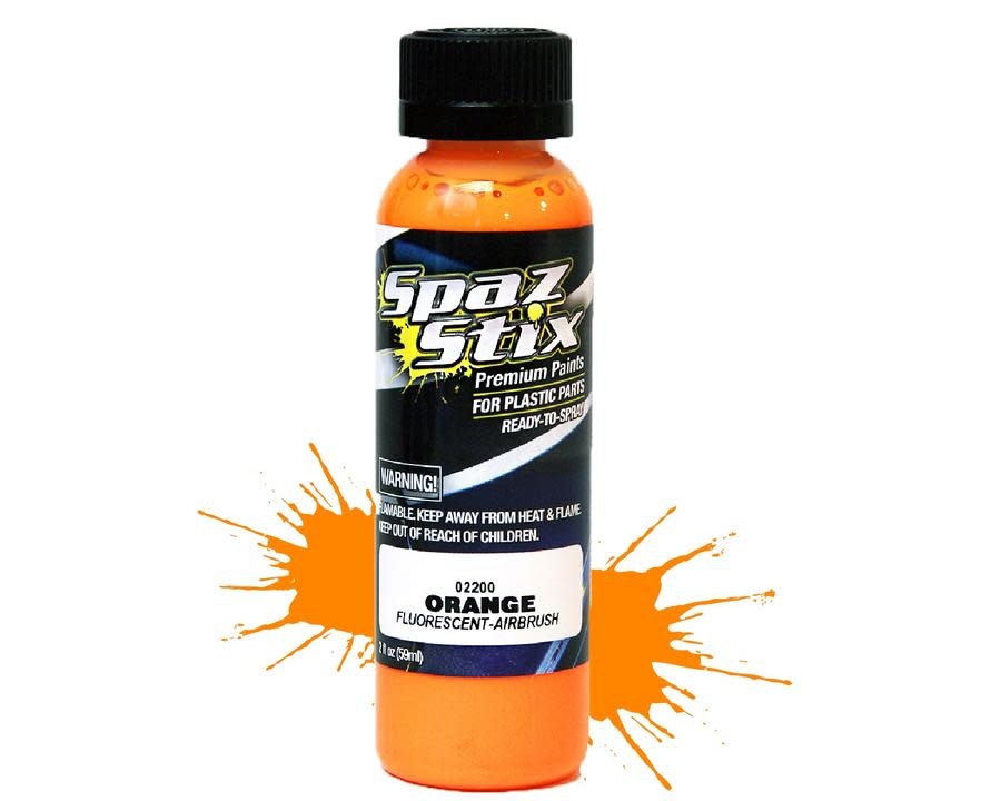 Spaz Stix Spaz Stix Orange Fluorescent Airbrush Ready Paint, 2oz