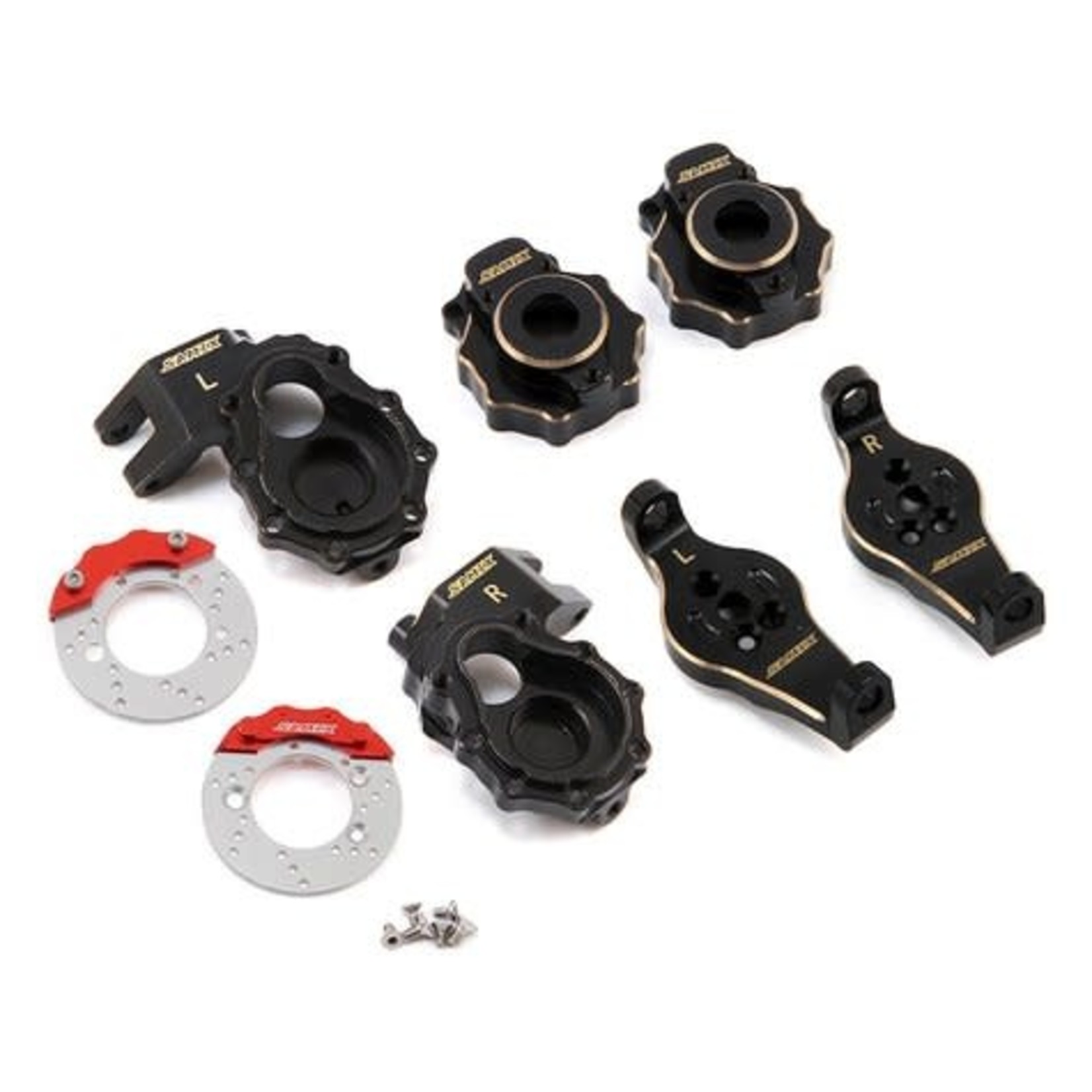 Samix Samix TRX-4 Brass Steering Knuckle, C-Hub, Portal Cover & Scale Brake Rotor Set #SAMTRX4-4412-C4