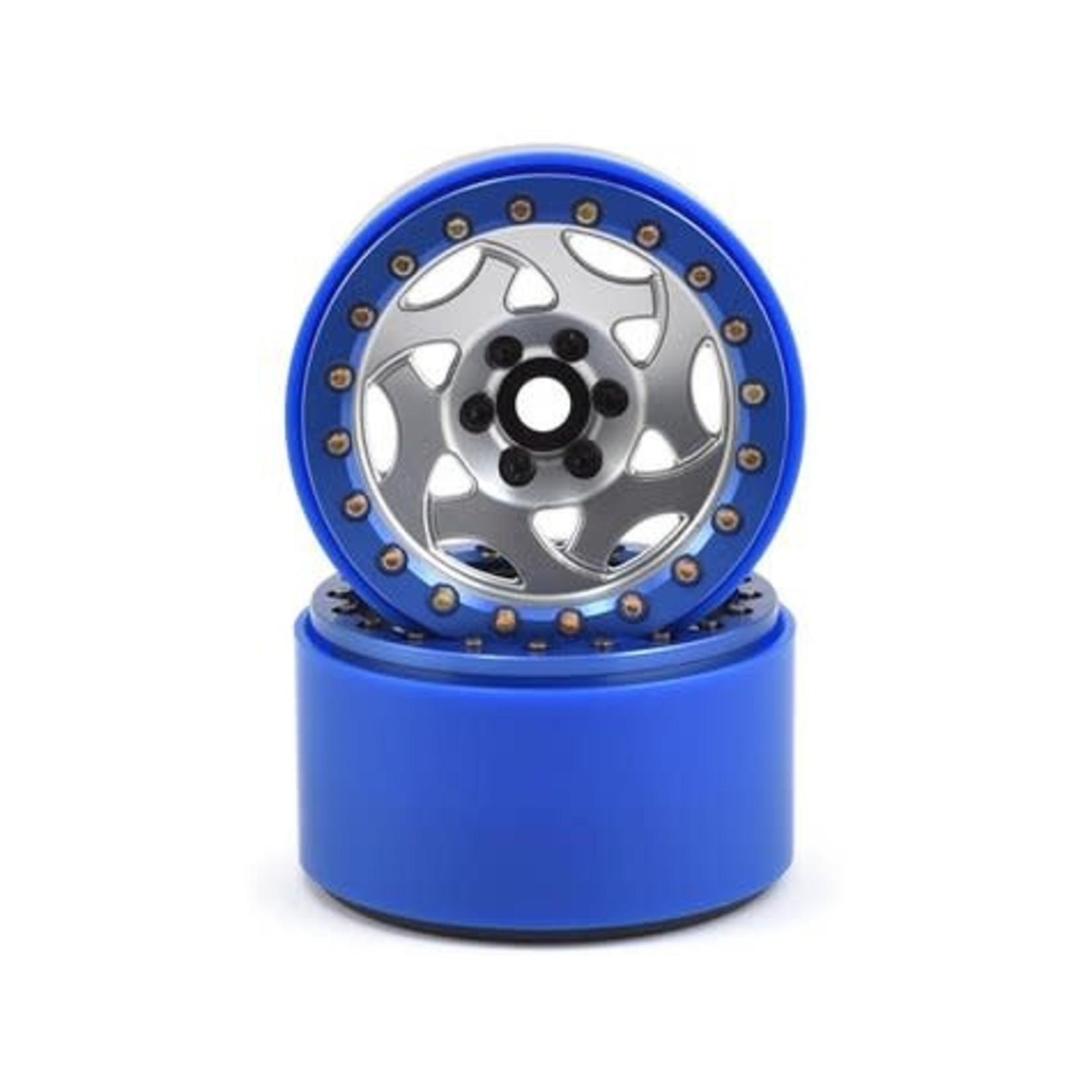 SSD RC #SSD00240 SSD RC 2.2 Champion PL Beadlock Wheels (Silver/Blue)