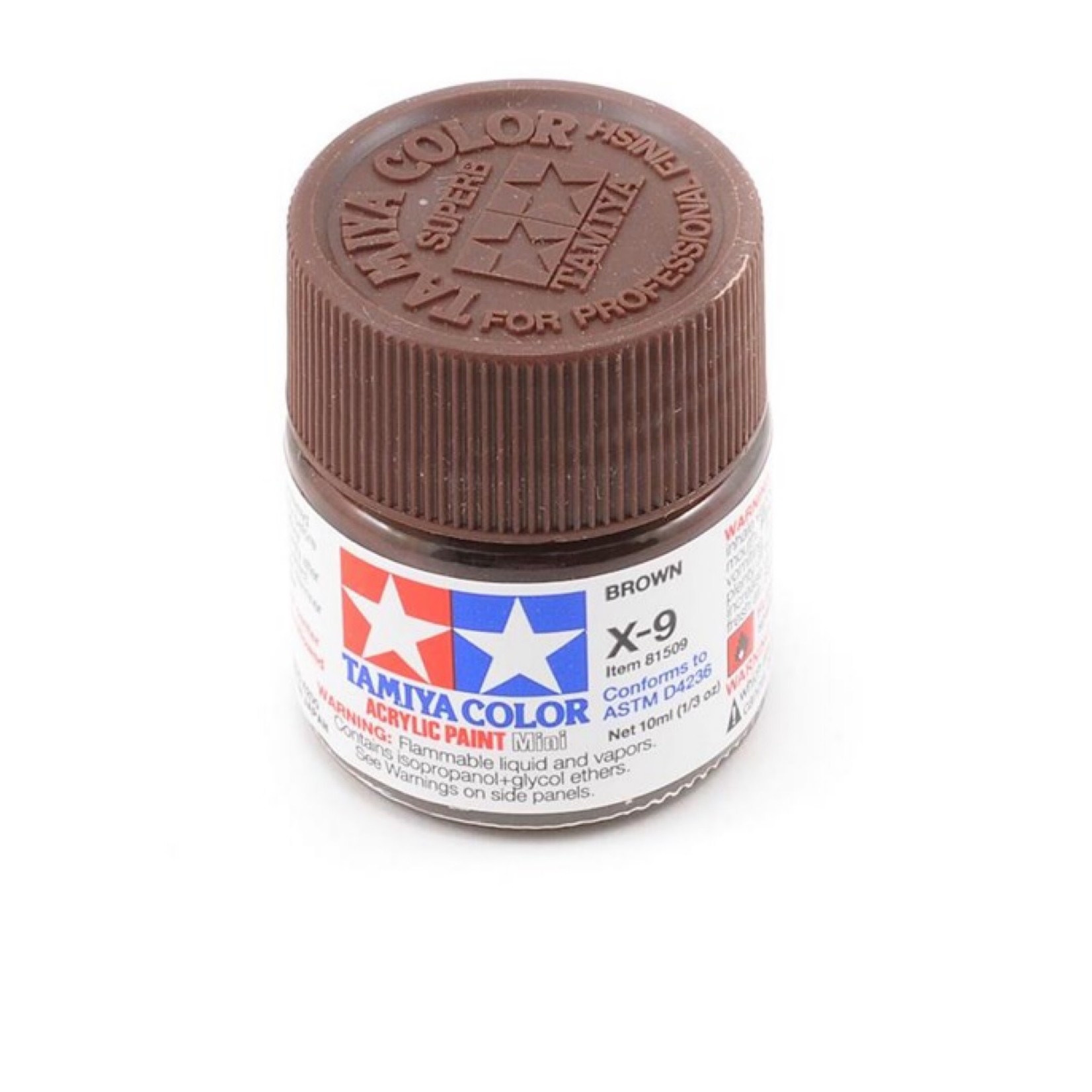 Tamiya #81509 Tamiya X-9 Brown Acrylic Paint (10ml)